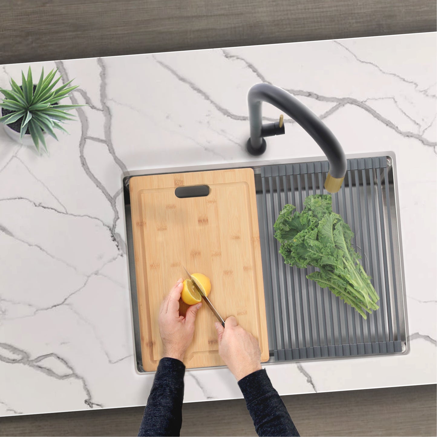 Azuni 25" Workstation Stainless Steel Undermount Sink