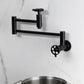 Kingston Brass KS8103RKX Webb Wall Mount Pot Filler Faucet with Knurled Handle, Antique Brass