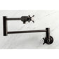 Kingston Brass KS4103DX Concord Wall Mount Pot Filler Faucet, Antique Brass