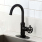 Kingston Brass KSD8503RKX Webb Single-Handle Bar Faucet with Knurled Handle, Antique Brass