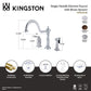 Kingston Brass KS1818ALBS Heritage Single-Handle Widespread Kitchen Faucet with Brass Sprayer, Brushed Nickel