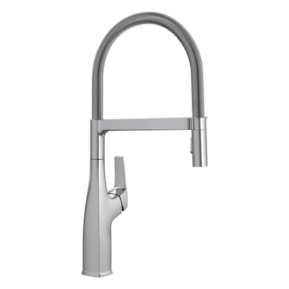 BLANCO Rivana Semi-Pro Pull-Down Dual-Spray Kitchen Faucet in sleek chrome finish with modern design.