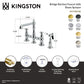 Kingston KS7277BPLBS Bel-Air Bridge Kitchen Faucet with Brass Sprayer, Brushed Brass dimensioned image and features.