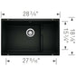 BLANCO Precis Cascade SILGRANIT 29" Single Bowl Undermount Kitchen Sink with Colander