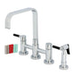 Kingston KS8257DKLBS Kaiser Bridge Kitchen Faucet with Brass Sprayer, Brushed Brass, polished chrome finish