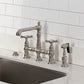 Kingston KS7277BEXBS Essex Bridge Kitchen Faucet with Brass Sprayer, Brushed Brass