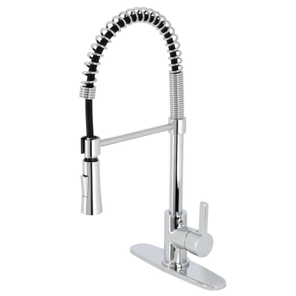 Gourmetier LS8678CTL Continental Single-Handle Deck-Mount Pre-Rinse Kitchen Faucet, Brushed Nickel