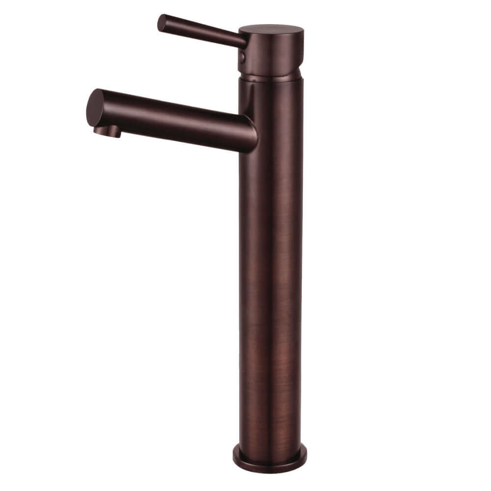 Fauceture LS8413DL Concord Single-Handle Vessel Sink Faucet, Brushed Brass, left side view showcasing the design.