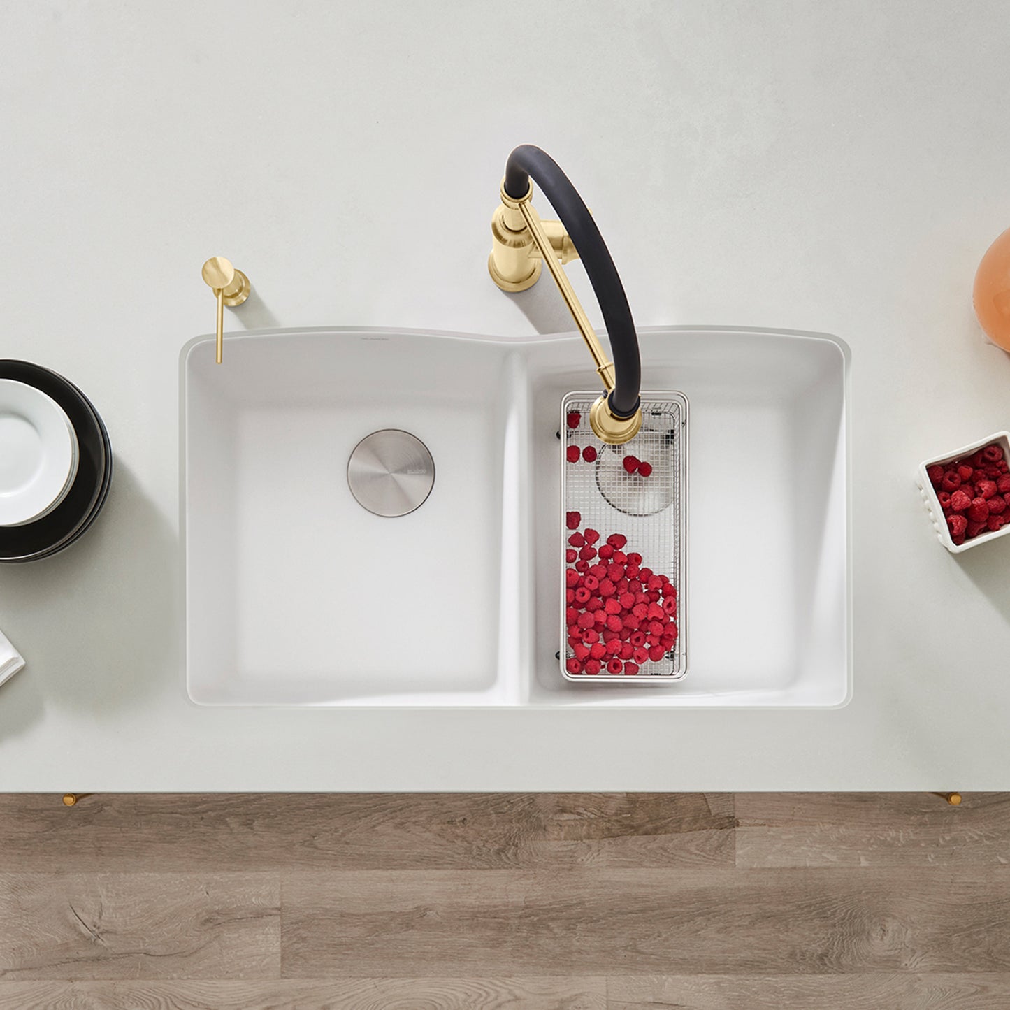 BLANCO Diamond SILGRANIT 32" 50/50 Double Bowl Undermount Kitchen Sink