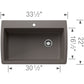 BLANCO Diamond SILGRANIT 33.5" Super Single Dual Mount Kitchen Sink