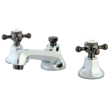 Kingston Brass NS4460BX Water Onyx Widespread Bathroom Faucet with cross handles and contemporary design