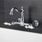 Kingston KS1263BPL Bel-Air Two-Handle Wall Mount Bridge Kitchen Faucet, Antique Brass