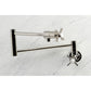Kingston Brass KS4107ZX Millennium Wall Mount Pot Filler Faucet, Brushed Brass with foldable swing arms