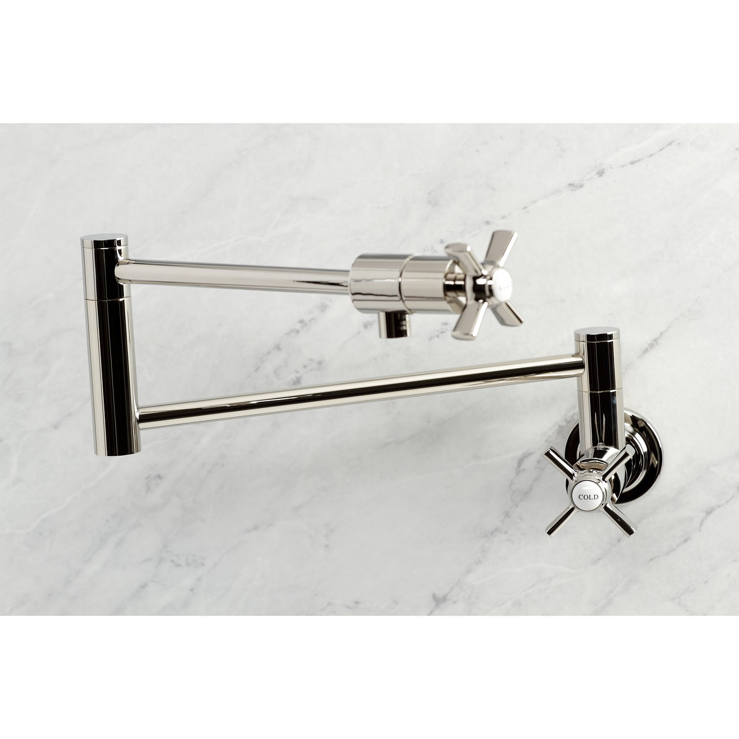 Kingston Brass KS4107ZX Millennium Wall Mount Pot Filler Faucet, Brushed Brass with foldable swing arms
