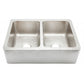 Thompson Quiroga 33" Hammered Stainless Steel double bowl farmhouse sink KDA-3322HSS