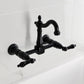 Kingston KS2443PKL Duchess Two-Handle Wall Mount Bridge Kitchen Faucet, Antique Brass