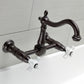 Kingston KS1263PX Heritage Two-Handle Wall Mount Bridge Kitchen Faucet, Antique Brass