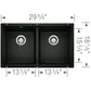 BLANCO Precis SILGRANIT 29" 50/50 Double Bowl Undermount Kitchen Sink