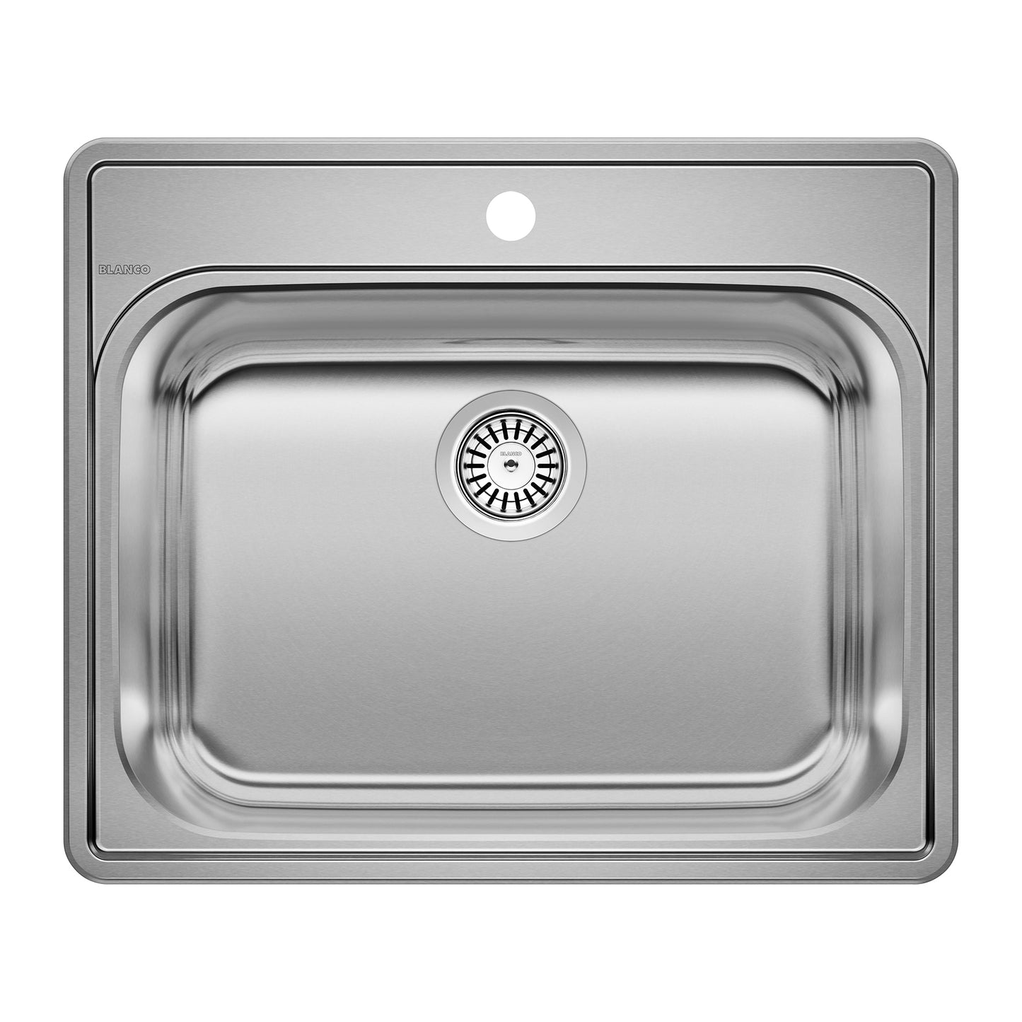 BLANCO Essential 25" Single Bowl Drop-In Stainless Steel Laundry Sink - 1 Hole top view image