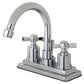 Kingston Brass KS8668ZX Millennium Double-Handle 4" Centerset Bathroom Faucet with Brass Pop-Up, Brushed Nickel