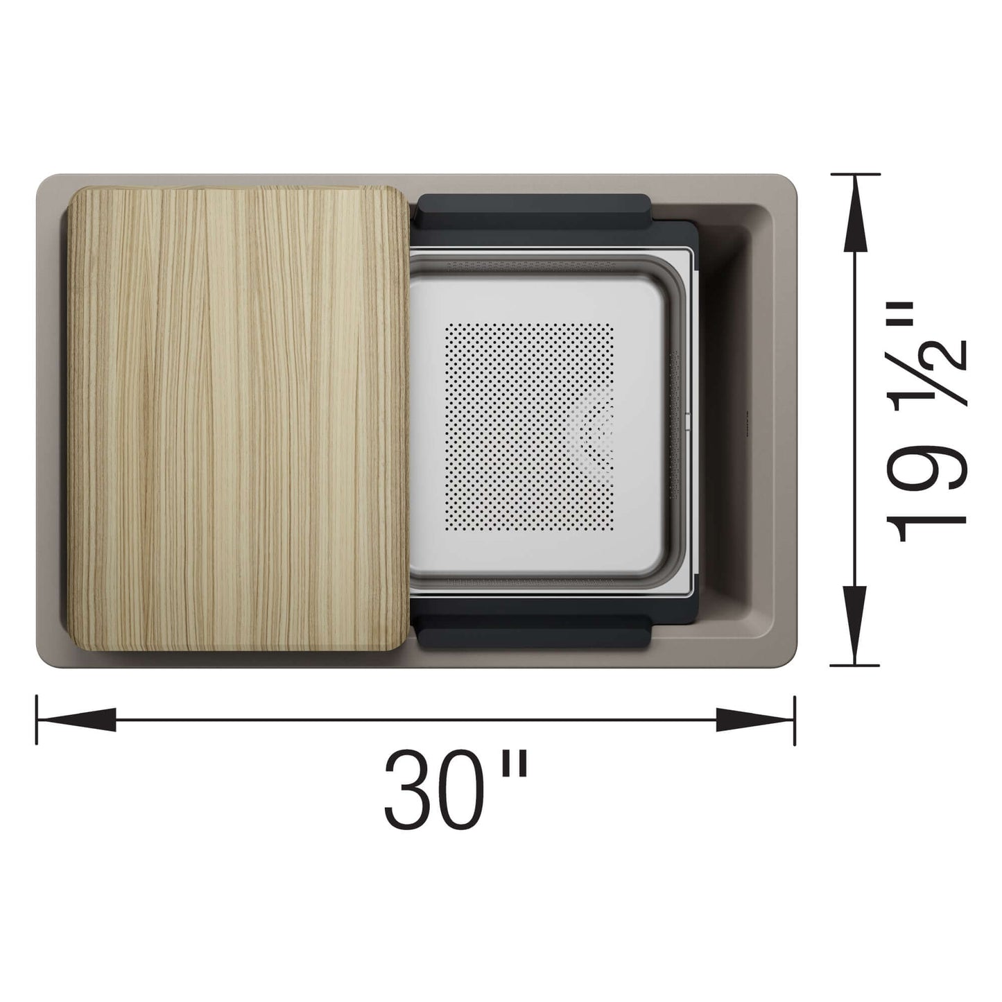 BLANCO Inteos SILGRANIT 30" Single Bowl Reversible Undermount Workstation Kitchen Sink