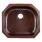 Thompson Oroz 23.5" Hammered Aged Copper D-Shape Prep Sink - KSU-2321BC - view 2