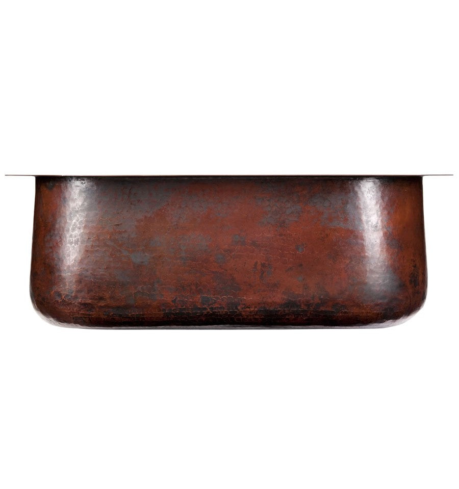 Thompson Oroz 23.5" Hammered Aged Copper D-Shape Prep Sink - KSU-2321BC - view 3