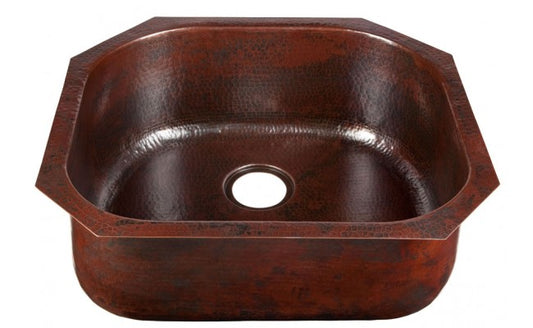 Thompson Oroz 23.5" Hammered Aged Copper D-Shape Prep Sink - KSU-2321BC