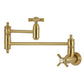 Kingston Brass KS3103ZX Millennium Wall Mount Pot Filler Faucet, Antique Brass with extendable swing arms.