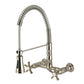 Kingston Brass GS1243NX Hamilton Double-Handle Wall-Mount Pre-Rinse Bridge Kitchen Faucet, Antique Brass with dual spray settings