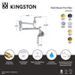 Kingston Brass KS5103KL Whitaker Wall Mount Pot Filler Faucet, Antique Brass dimensions and features overview.