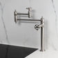 Kingston Brass KS3703RKZ Wendell Deck Mount Pot Filler Faucet with Knurled Handle, Antique Brass