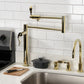Kingston Brass KS4700DFL NuWave Deck Mount Pot Filler Faucet, Matte Black - Stylish kitchen setup with pot filler.