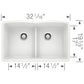 BLANCO Diamond SILGRANIT 32" 50/50 Double Bowl Undermount Kitchen Sink with Low Divide