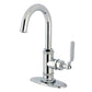 Kingston Brass KSD8503KL Whitaker Single-Handle Bar Faucet, Antique Brass with high spout and sleek design.