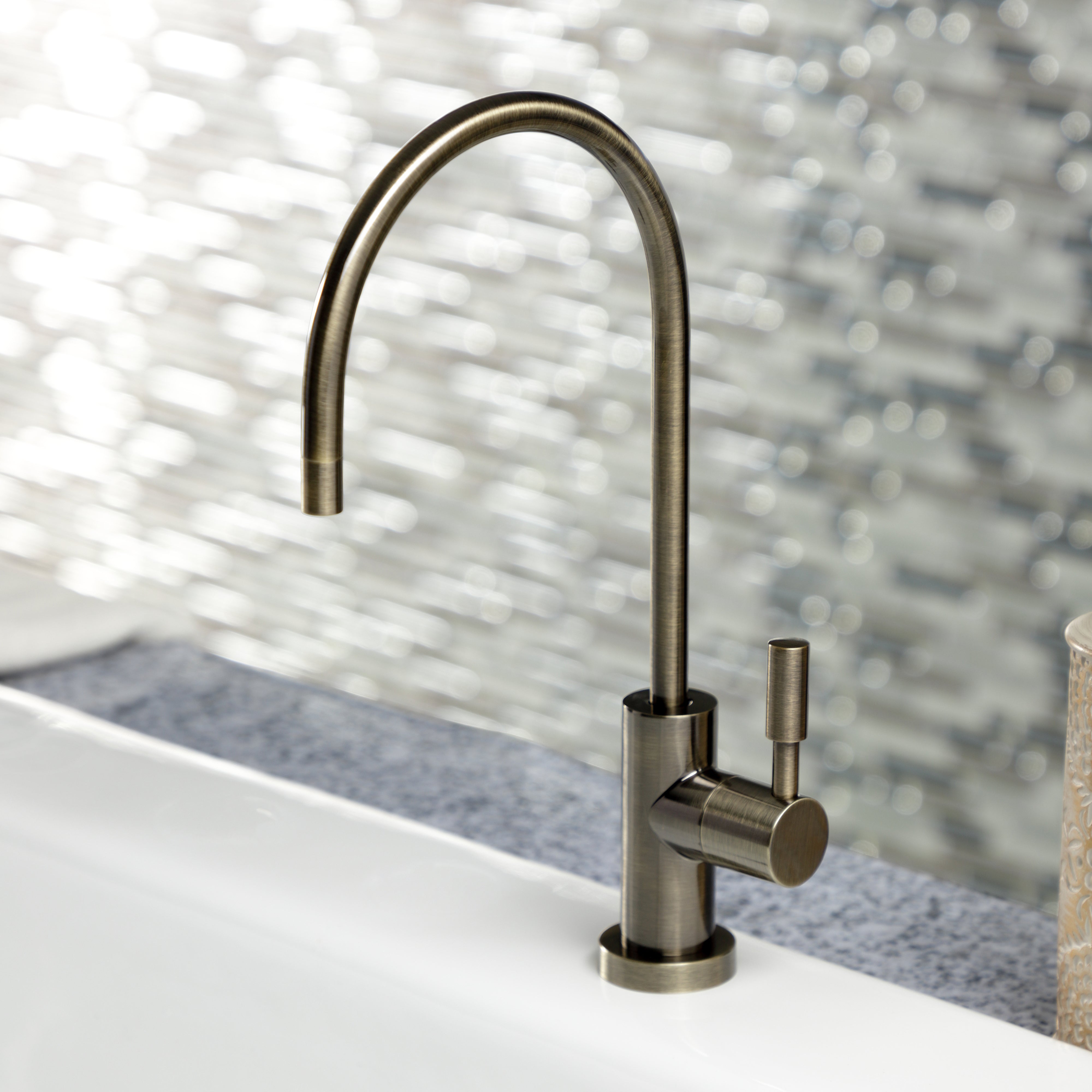Kingston Brass KSAG8193DL Concord Reverse Osmosis System Filtration Water Air Gap Faucet, Antique Brass