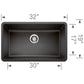 BLANCO Precis SILGRANIT 32" Super Single Undermount Kitchen Sink