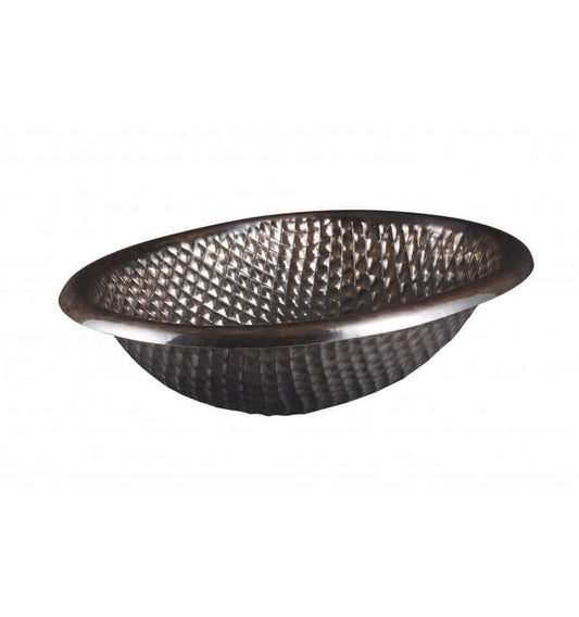Thompson Huacana 19" Handcrafted Black Nickel Bath Sink - 2OBN-DQ showcasing diamond quilt texture and elegant design.