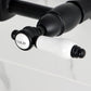 Kingston KS2443BPL Bel-Air Two-Handle Wall Mount Bridge Kitchen Faucet, Antique Brass cold handle close-up
