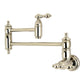 Kingston Brass KS3103AL Restoration Wall Mount Pot Filler Faucet, Antique Brass in polished nickel finish