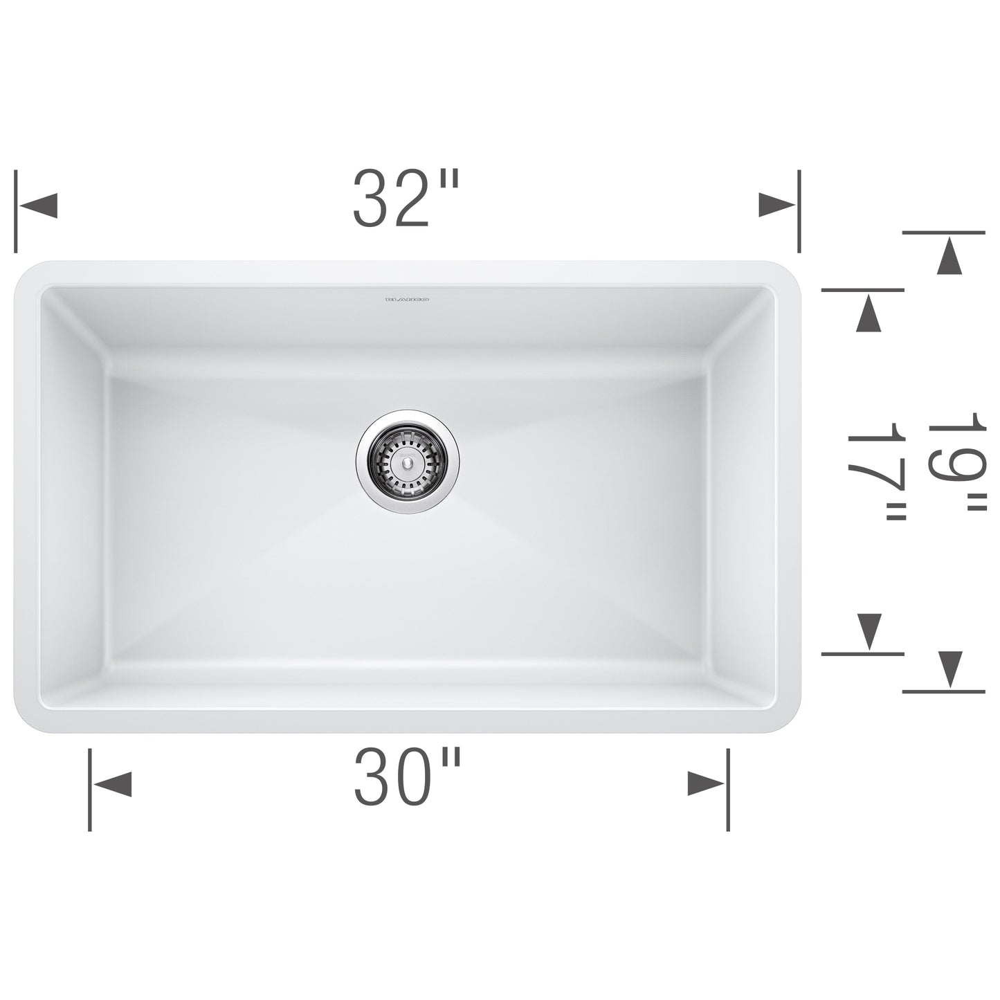 BLANCO Precis SILGRANIT 32" Super Single Undermount Kitchen Sink