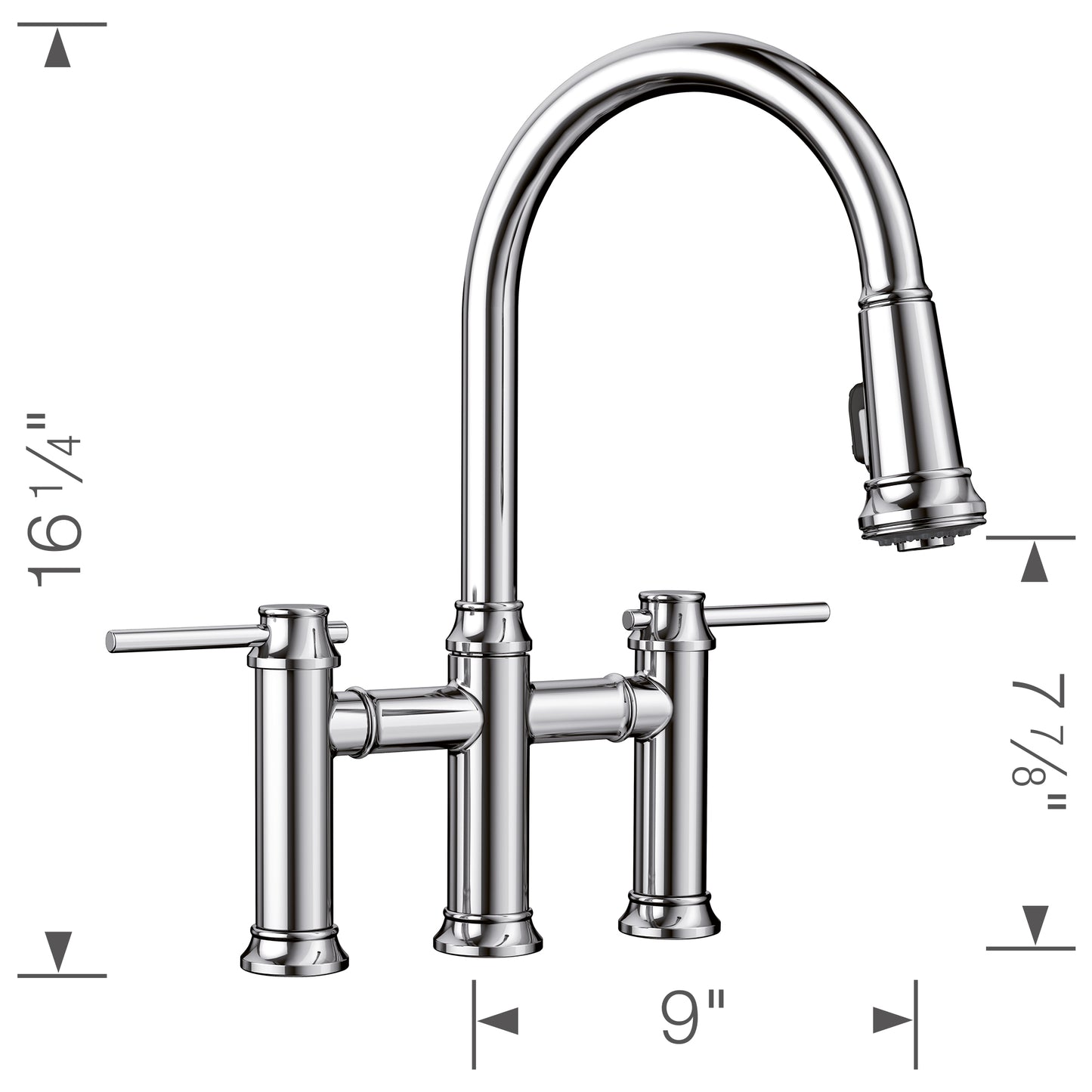 BLANCO Empressa Pull-Down Dual-Spray Bridge Faucet