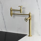 Kingston Brass KS3703RKZ Wendell Deck Mount Pot Filler Faucet with Knurled Handle, Antique Brass