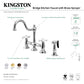 Kingston KS3795PXBS Restoration Bridge Kitchen Faucet with Brass Sprayer, Oil Rubbed Bronze - traditional design for vintage kitchens.