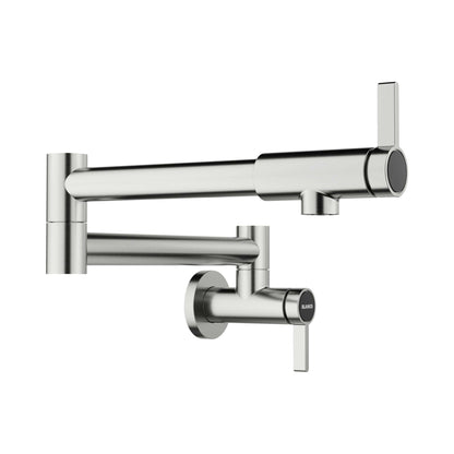 BLANCO Culina II Wall-Mounted Pot Filler in a polished stainless steel finish, ideal for a professional kitchen.