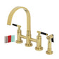 Kingston KS8267CKLBS Kaiser Bridge Kitchen Faucet with Brass Sprayer, Brushed Brass in polished brass finish
