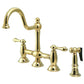 Kingston KS3798ALBS Restoration Bridge Kitchen Faucet with Brass Sprayer, Brushed Nickel
