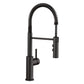 BLANCO Catris Semi-Pro Pull-Down Dual-Spray Kitchen Faucet in sleek black finish with spring-coil design.