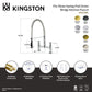 Kingston Brass GS1273BPL Bel-Air Double-Handle Deck-Mount Pre-Rinse Bridge Kitchen Faucet, Antique Brass dimensions and features.