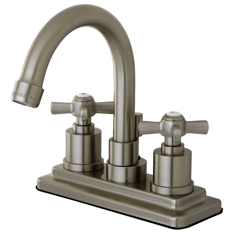 Kingston Brass KS8668ZX Millennium Double-Handle 4" Centerset Bathroom Faucet with Brass Pop-Up, Brushed Nickel